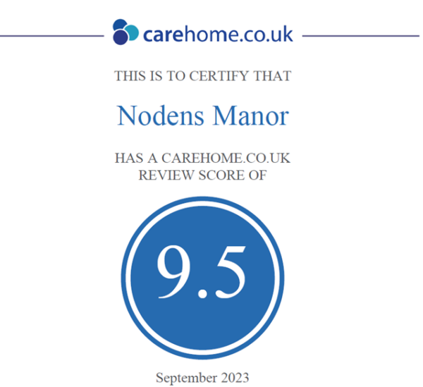carehome.co.uk review rating of 9.5